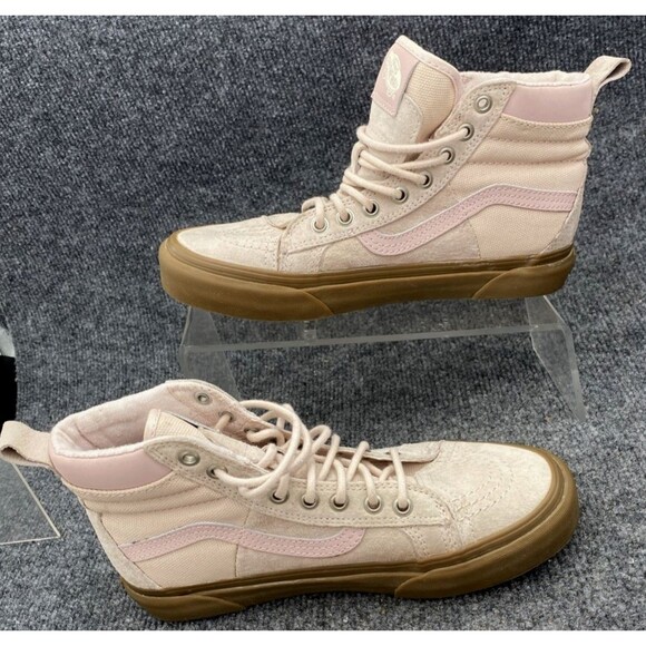 Vans SK8-Hi Suede Canvas Sneaker Gum Sole Pink White Men's 6.5 Women's 8 - Picture 13 of 13